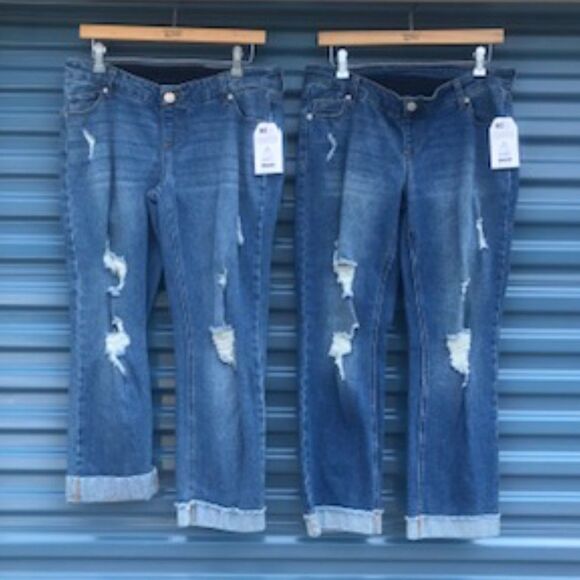 Time & Tru Denim - Size: Medium {8-10} . Women's Boyfriend Maternity Jeans . New . {2} Pair Bundle